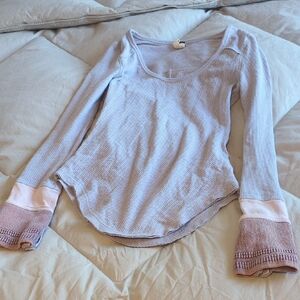 We The Free Light Blue Long Sleeve Thermal Top